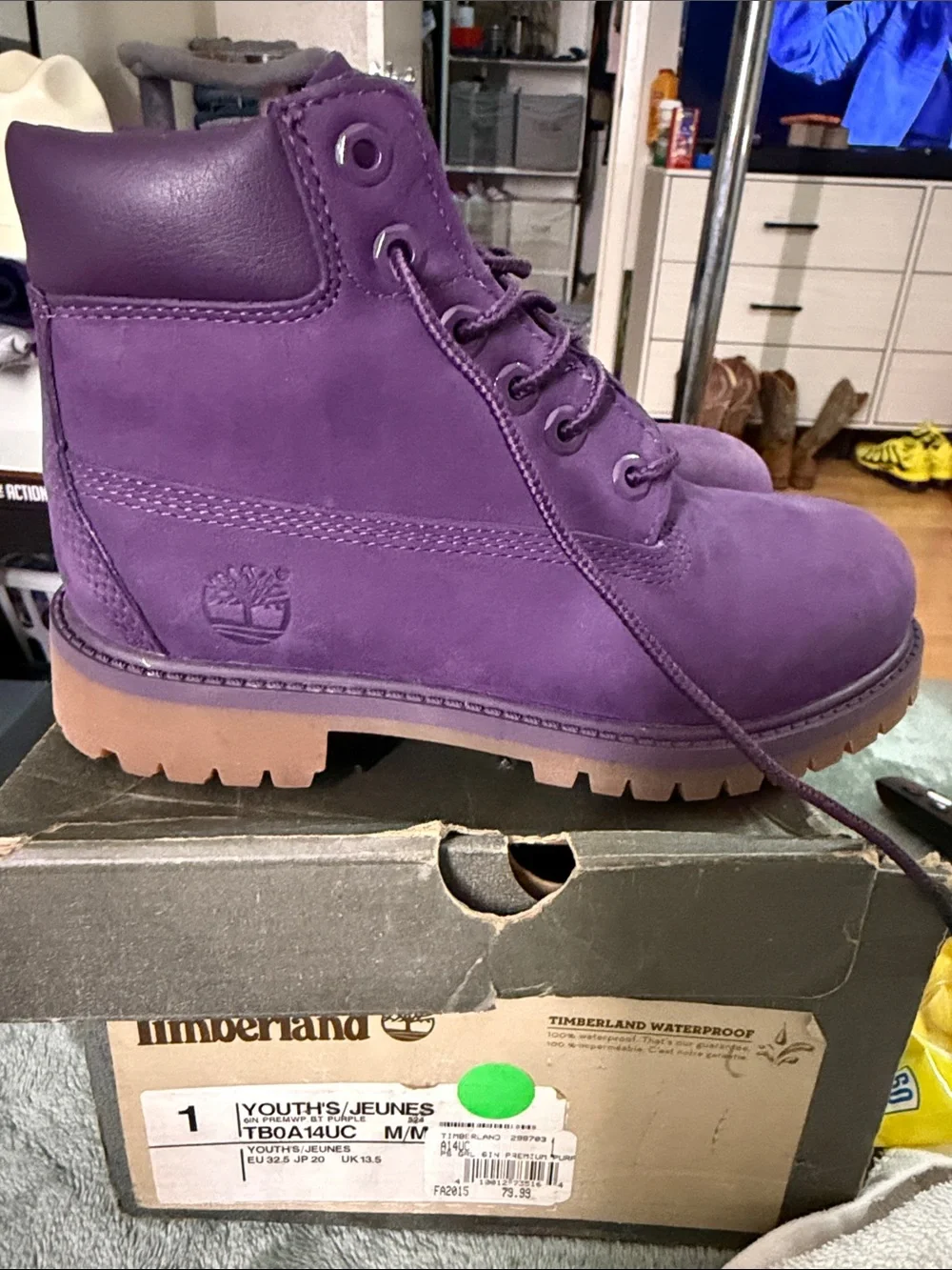 Timberland Kids Purple Lace-Up Waterproof Boots